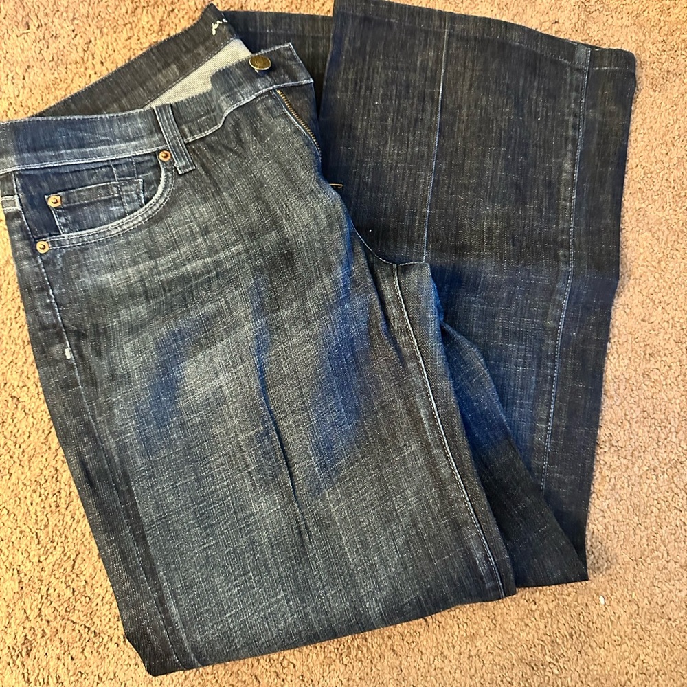 7 For All Mankind Dark Blue Flare Jeans